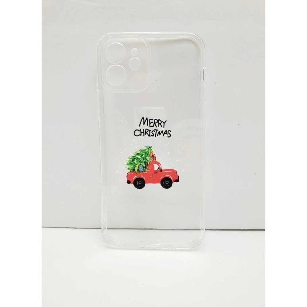 iphone 12 - 12 Pro Christmas Tree Red Truck Merry Christmas Phone Case Clear
